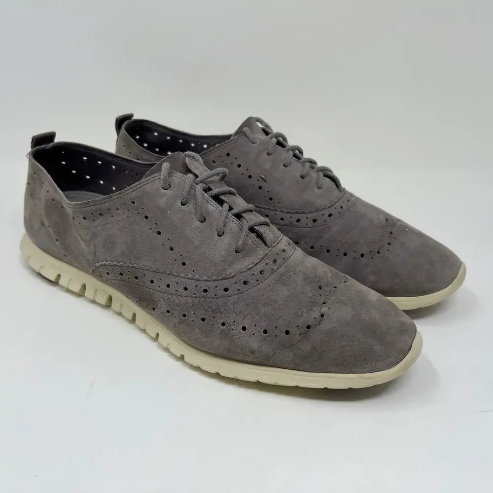 Cole‎ Hahn Zero Grand Oxford Shoes Suede Leather Womens 9 Gray
